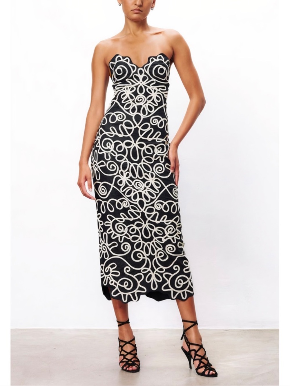 NWOT Mara Hoffman Midi Strapless Cotton-Blend Embroidered Stella Dress - Picture 3 of 7